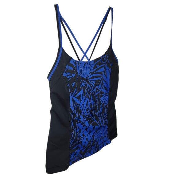 Lands End Tankini Swimsuit Top 2 Blue Strappy - Picture 4 of 10